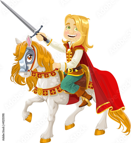 Vector: Prince Charming on a white horse Prince Charming on a white horse