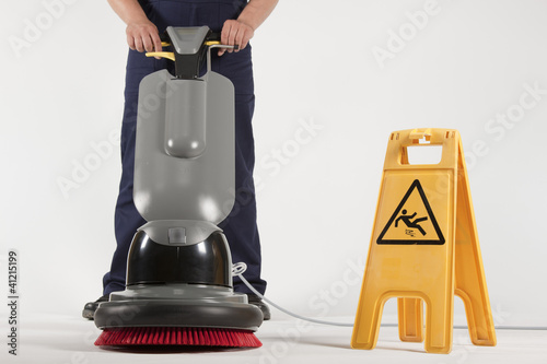 Photo: cleaning floor with machine cleaning floor with machine