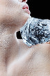 Frosted face and ice.
