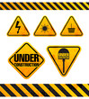 Grunge danger signs collection isolated on white