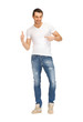 handsome man in  white shirt