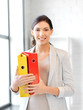 woman with folder woman with folder