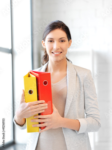 Photo: woman with folder woman with folder