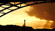 Video: silhouette in the sunset, bridge in paris silhouette in the sunset, bridge in paris