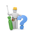 Photo en ligne au meilleur prix 3d worker with screwdriver and question