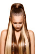 woman with elegant long shiny hair