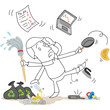 Figur, MultitaskingUNfähig, Haushalt, Arbeit...