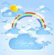 Sky background with rainbow. Vector Sky background with rainbow. Vector
