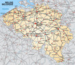 Karte von Belgien mit Autobahnen und Hauptstädten Karte von Belgien mit Autobahnen und Hauptstädten