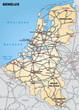 Landkarte der Beneluxländer mit Nachbarländern und Autobahnen Landkarte der Beneluxländer mit Nachbarländern und Autobahnen