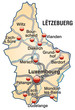 Autobahnkarte von Luxembourg in orange Autobahnkarte von Luxembourg in orange