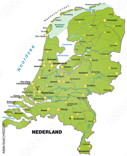 Vector: Übersichtskarte der Niederlande Übersichtskarte der Niederlande