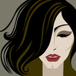 Portrait of woman with make-up and long hair