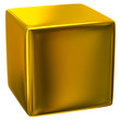 3d illustration of gold cube