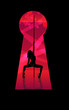 Silhouettes of pole dancing girl
