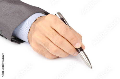 Photo: Business concept with hand writing on white Business concept with hand writing on white