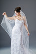 Bride in wedding dress in studio shooting