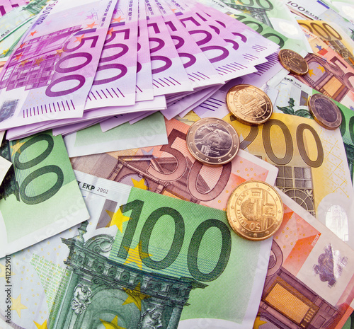 Foto: Viele Euro Geldscheine Viele Euro Geldscheine