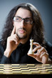 Chess player playing his game Chess player playing his game