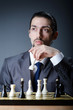 Chess player playing his game Chess player playing his game