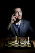 Chess player playing his game Chess player playing his game