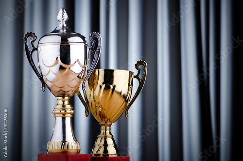 Photo: Prize cup against the background Prize cup against the background