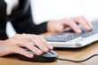 Hands typing on the keyboard Hands typing on the keyboard