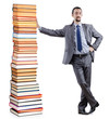 Businessman with books on white Businessman with books on white