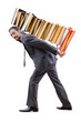 Businessman with books on white Businessman with books on white