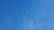 Water drops with blue sky background