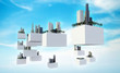 Illustration: Future sky city in the sky Future sky city in the sky