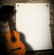 Gitarre mit Plakat