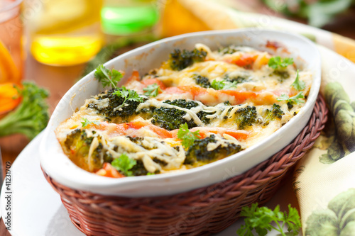 Photo: broccoli and salmon gratin broccoli and salmon gratin