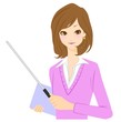 女性　ビジネスウーマン　教師　指示棒