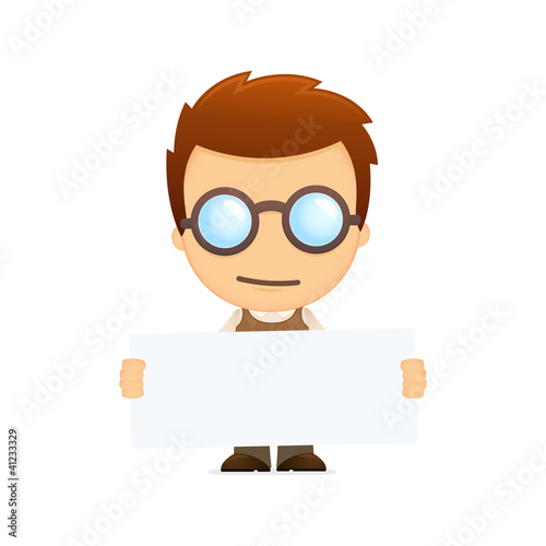 Vector: funny cartoon genius funny cartoon genius