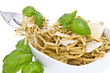 Spaghetti with pesto (clipping paths) Spaghetti with pesto (clipping paths)