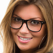 Young business woman with glasses