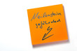 Merkzettel Meilenstein gefährdet