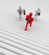 3d man climbing the ladder