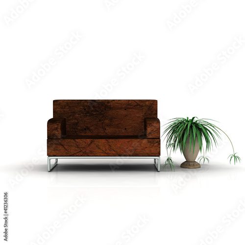 Illustration: Sofa und Pflanze Sofa und Pflanze