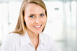 Young business woman smiling