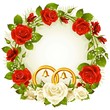 Detalii fotografie White and red rose circle wedding frame