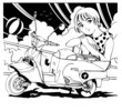 スクーターと少女