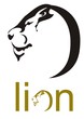 Lion head symbol. Lion head in the form of a letter O