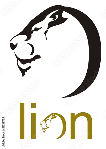 Vector: Lion head symbol. Lion head in the form of a letter O Lion head symbol. Lion head in the form of a letter O