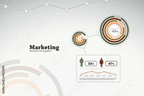 Vector: Marketing infographics - graphs and statistics for business repo Marketing infographics - graphs and statistics for business repo