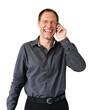 Portrait of a handsome business man speaking over phone