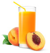Peach juice isolated on white