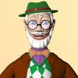 Smiling doctor Aibolit express happiness emotion