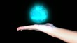 Holographic Earth on a hand Holographic Earth on a hand